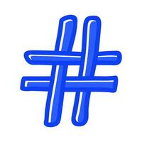 Blue Hashtag Symbol Illustration vector