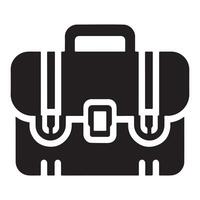 Flat Illustration of Briefcase Icon on White Canvas vector