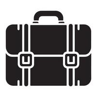 Minimalistic Briefcase Icon on Pure White Backdrop vector