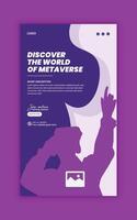 Vertical banner for Metaverse virtual reality technology workshop social media story banner template vector