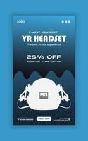 Future technology social media story Virtual reality 3d game training workshop banner design vector