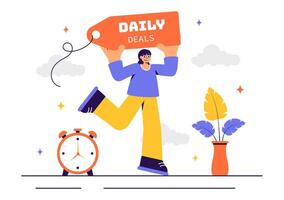 Sales and Promotion Illustration with Discounted Items for E-commerce Background vector