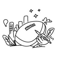 A flat line art depiction of a stadium, representing the energy and atmosphere of the Super Bowl. vector