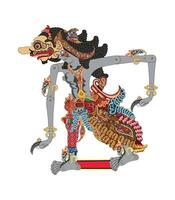 Wayang puppet shadow, burisrawa image illustration. Traditional javanese performance art. vector