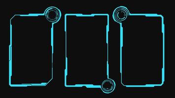 Collection scifi elements. HUD screen futuristic digital interface contol panel. Blue frame technology. vector