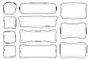 Frames user interface elements design modern technology futuristic control panel screen. vector