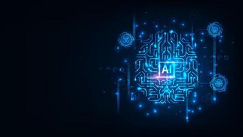 Artificial intelligence chip concept. Abstract digital technology innovation background. vector
