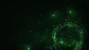 Abstract futuristic technology tech circle sci fi concept. Green hi-tech background. vector