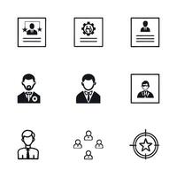 Profile and hiring icon Set Editable Stroke illustration Design vector