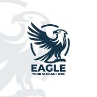 flat design logo of an eagle vector