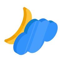 An icon design of cloudy night vector