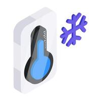 Modern design icon of winter temperature vector