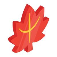 Editable design icon of maple leaf vector