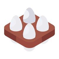 Eggs tray icon, editable vector