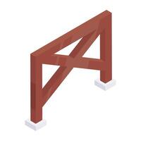 An editable design icon of fence railing vector