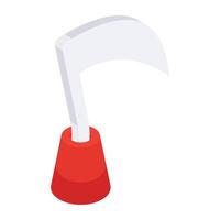 An icon design of scythe vector