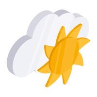 A unique design icon of partly sunny day vector