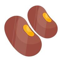 Conceptual flat design icon of beans vector