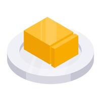 An icon design of cheese slice vector