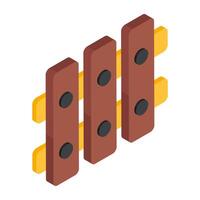 An editable design icon of fence vector