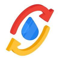An editable design icon of water recycling vector