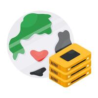 A colored design icon of global data vector