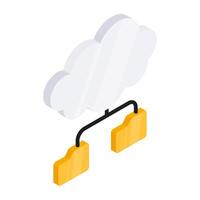 Perfect design icon of cloud folder network vector