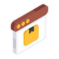 An icon design of online package vector