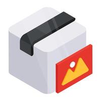 An editable design icon of image parcel vector