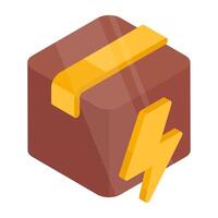 An icon design of parcel power vector