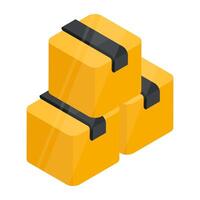 An editable design icon of cartons vector