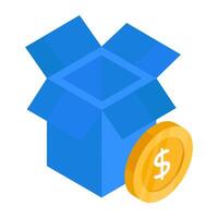 Conceptual flat design icon of cash on delivery vector