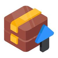 Trendy design icon of parcel upload vector