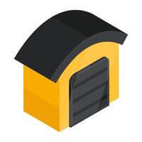 Flat design icon of warehouse vector