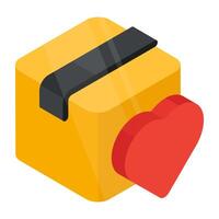 A unique design icon of favorite parcel vector