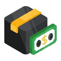 Conceptual flat design icon of cash on delivery vector