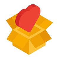An editable design icon of favorite parcel vector