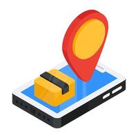 Perfect design icon of mobile parcel tracking vector