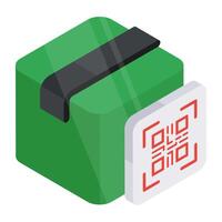 A flat design icon of parcel barcode vector