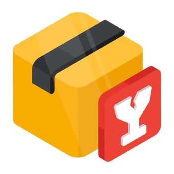 modificable icono de frágil paquete o empaquetar vector