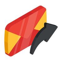 A flat design icon of send mail vector