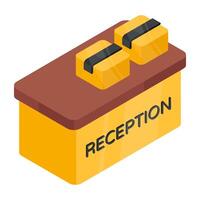 A flat design icon of logistic reception vector