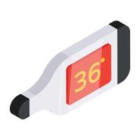 An editable design icon of thermometer vector