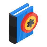 A unique design icon of medical book vector