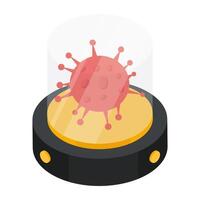 flat isometric design icon of COVID-19 vector
