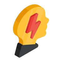 A colored design icon of brain power vector