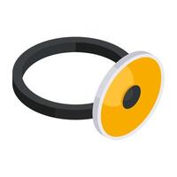A flat isometric design icon of head torch vector