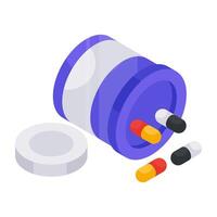 A unique design icon of drugs bottle vector