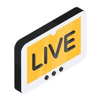 An icon design of live streaming vector