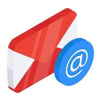 A flat design icon of email vector